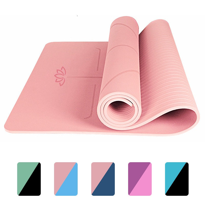 TPE Yoga Mat 6mm Double Sided Color Exercise Sports for Gmy Fitness Gym -  China Polyurethane Yoga Mat and Yoga Mat Set price